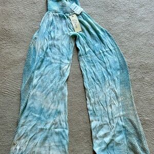 NWT Elan Teal Women's Wide-Leg Beach Cover-Up Pants